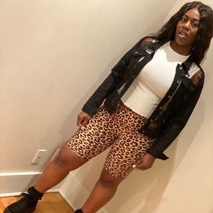 Leopard Print Bike Shorts